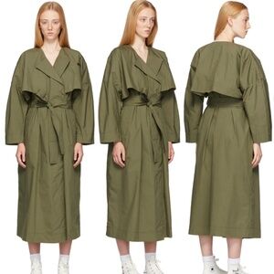 ★Org.$475 NWOT GANNI Belted Trench Coat, Kalamata Size40★